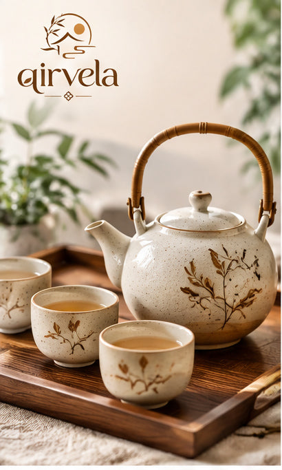 Qirvela Botanical Ceramic Tea Set image 1