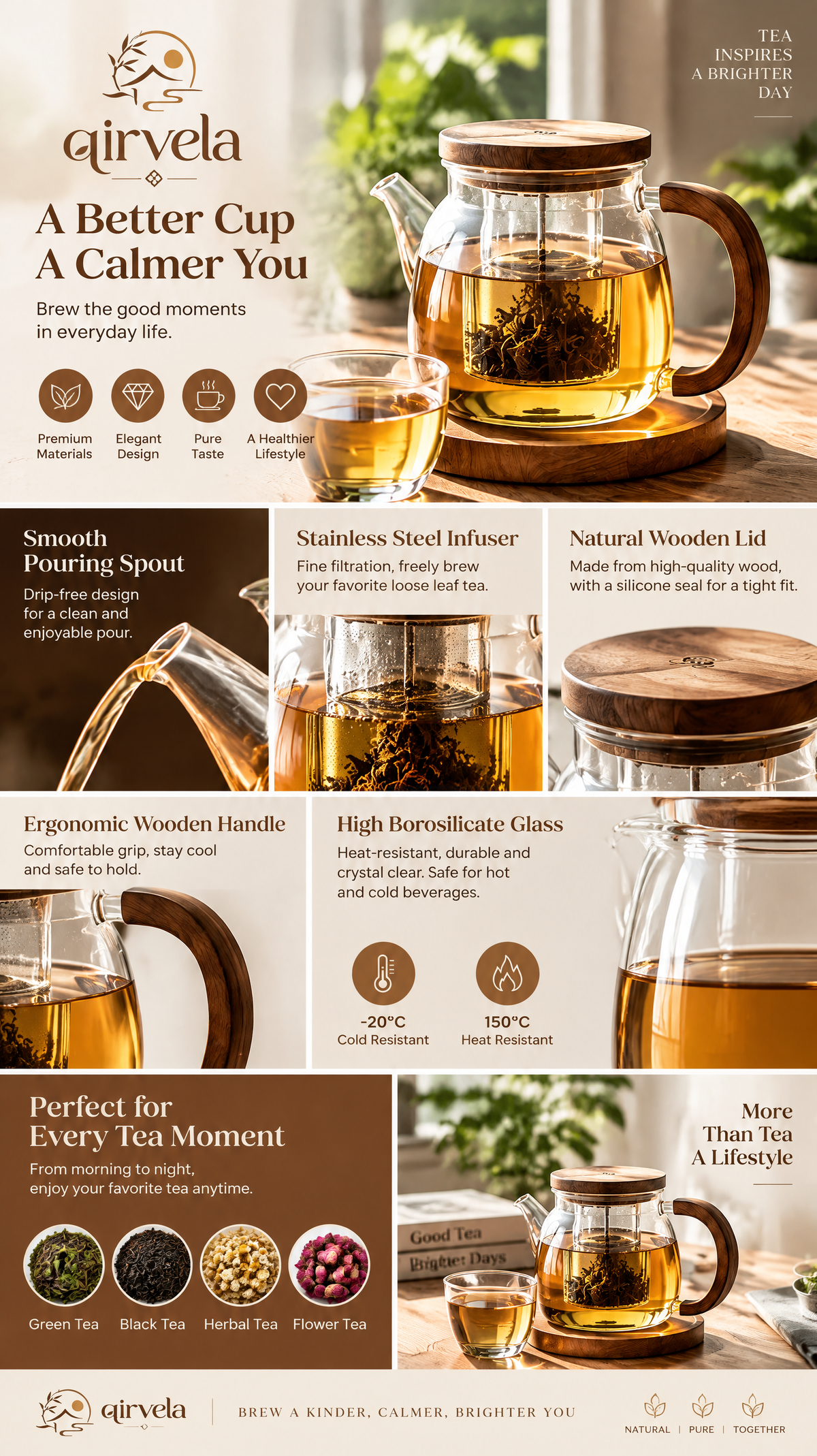 Qirvela Glass Infuser Teapot image 3
