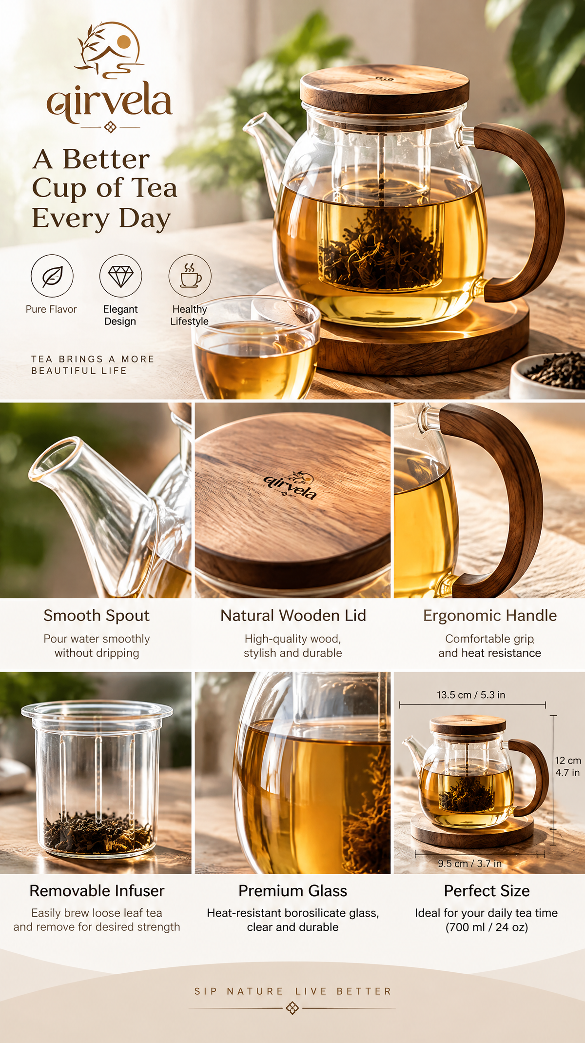 Qirvela Glass Infuser Teapot image 4