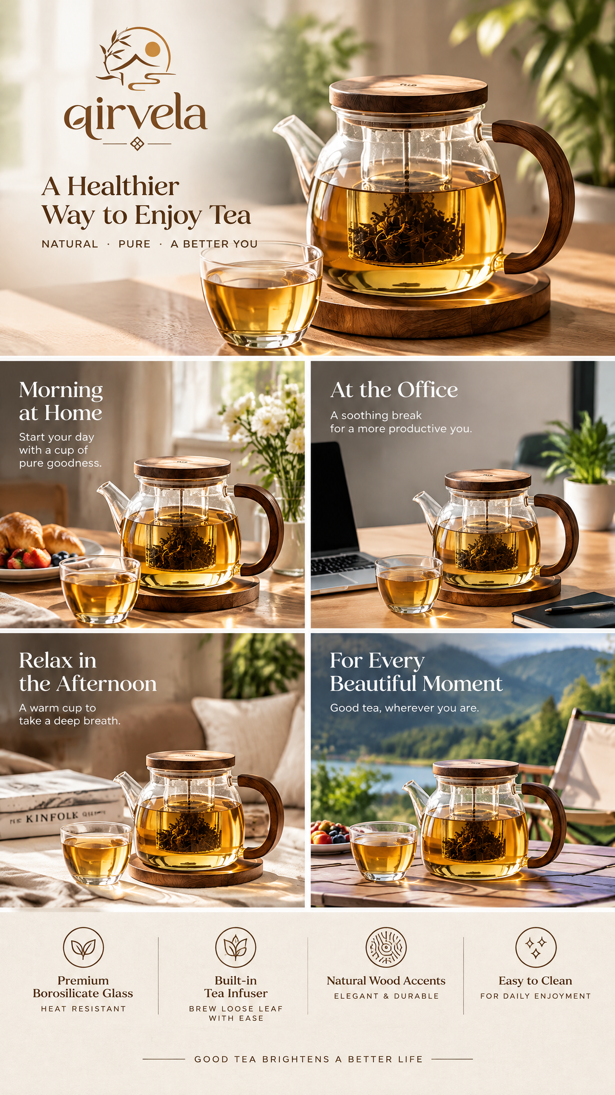 Qirvela Glass Infuser Teapot image 5