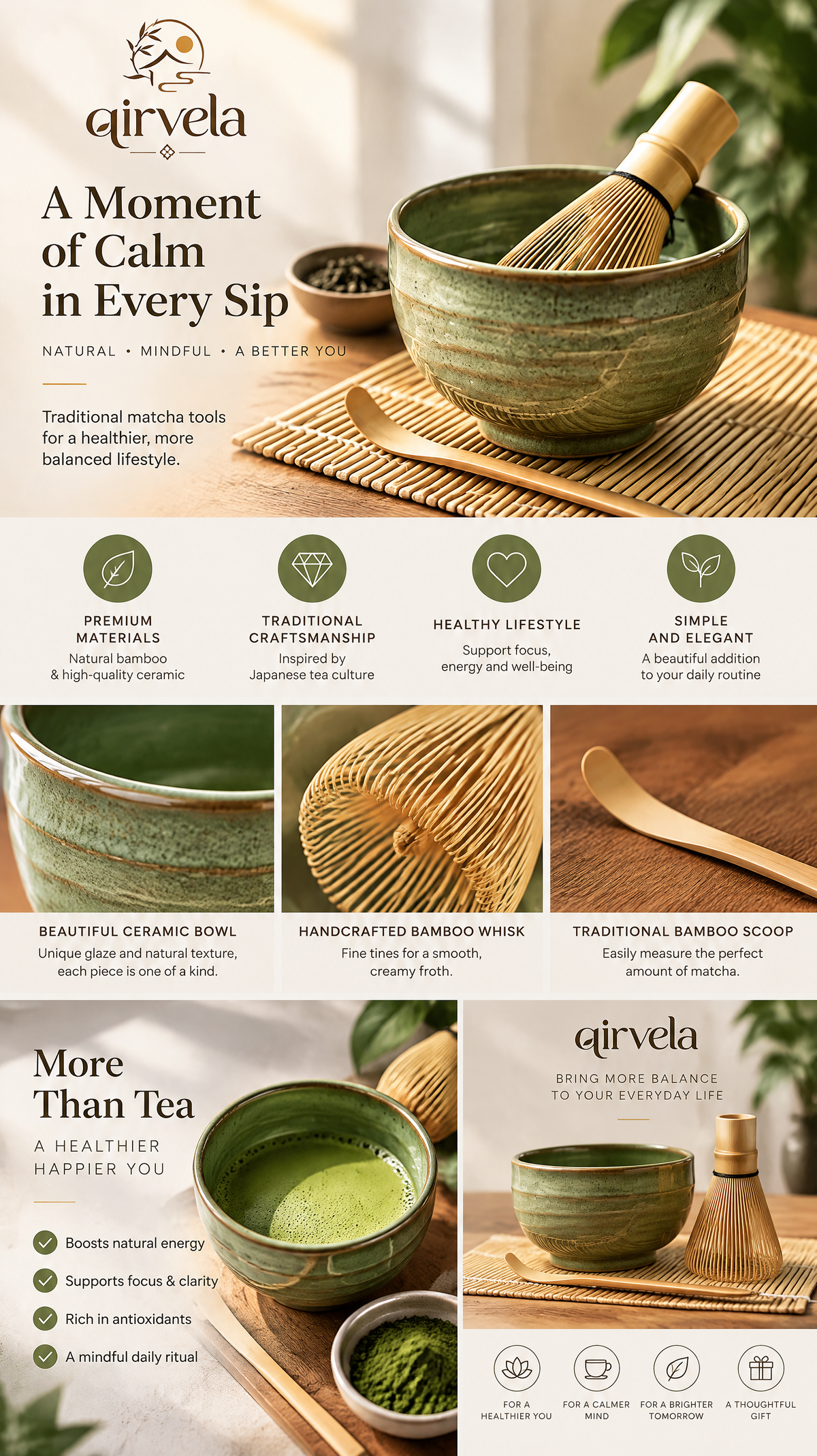Qirvela Matcha Bowl & Whisk Set image 2