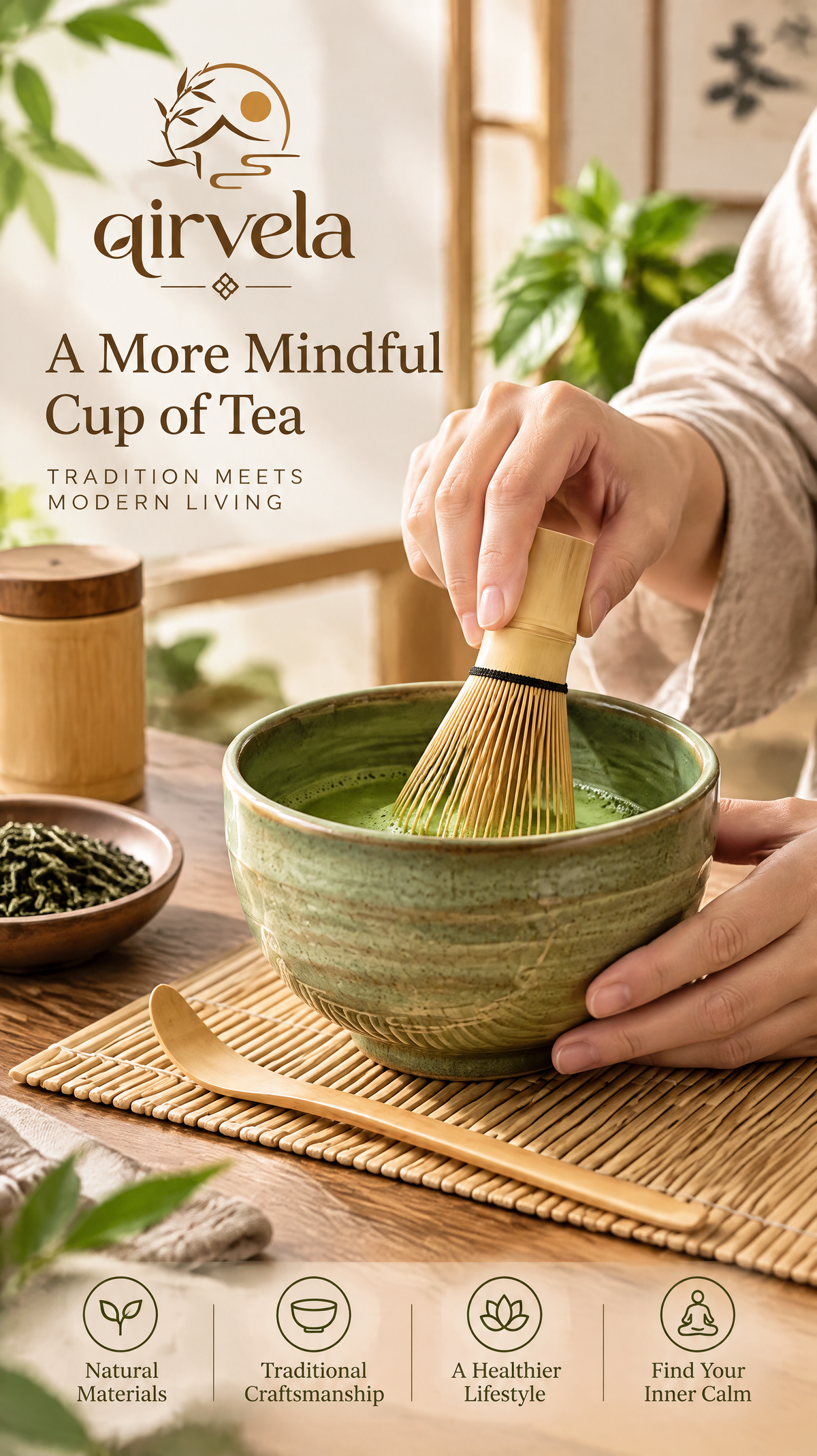 Qirvela Matcha Bowl & Whisk Set image 4