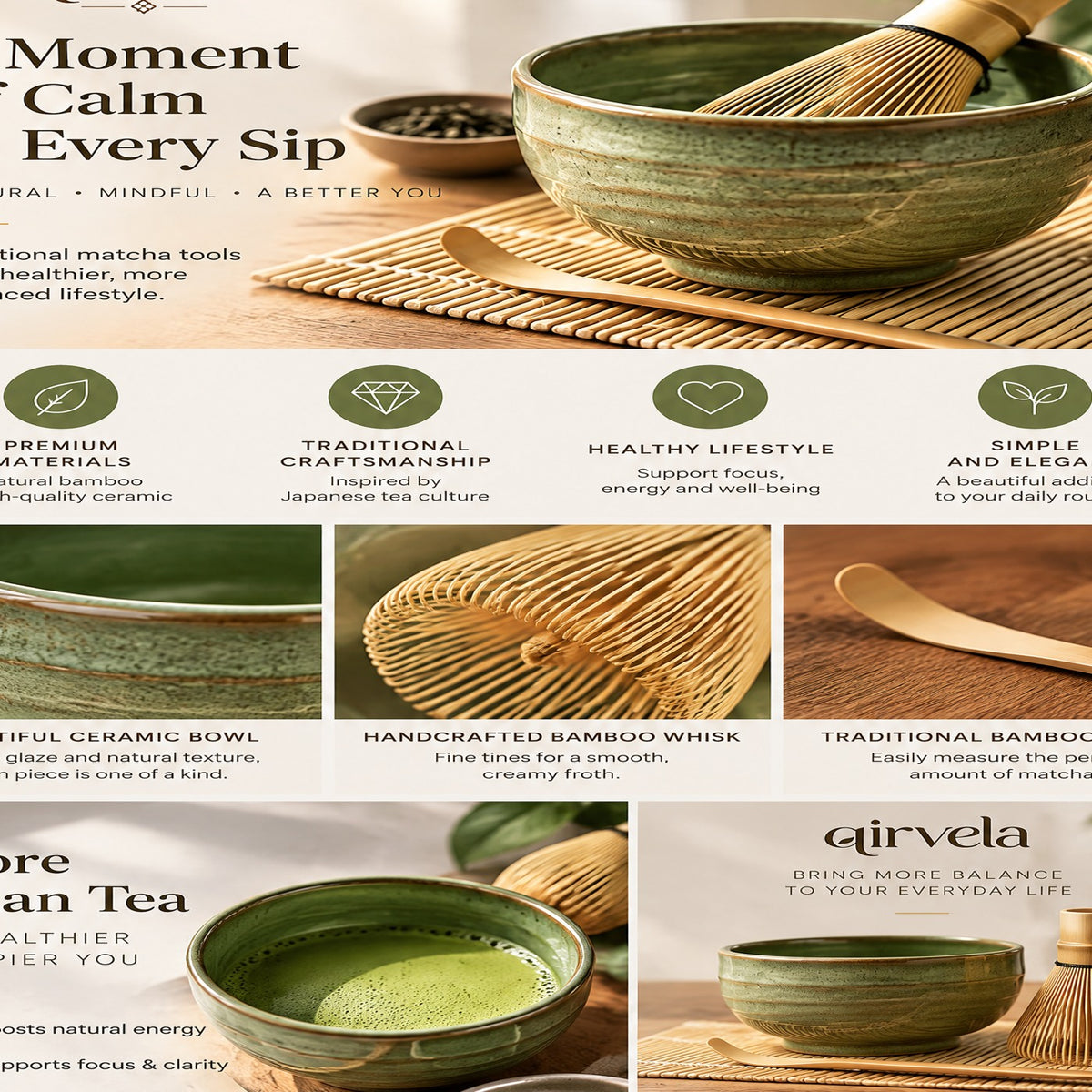 Qirvela Matcha Bowl & Whisk Set image 5