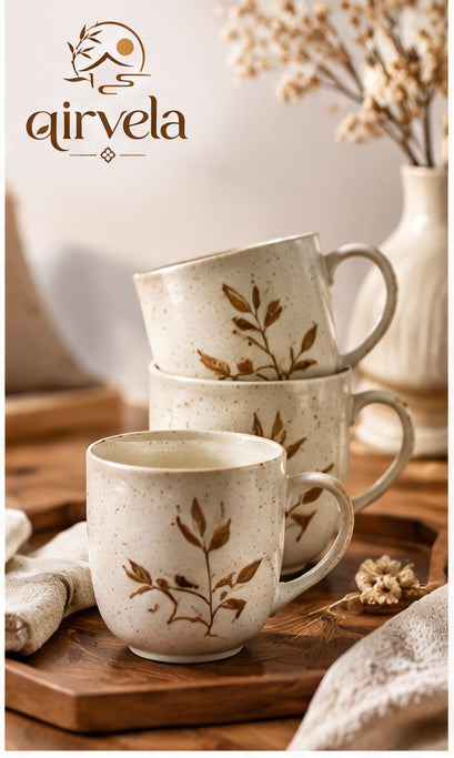 Qirvela Botanical Ceramic Mug Set image 1