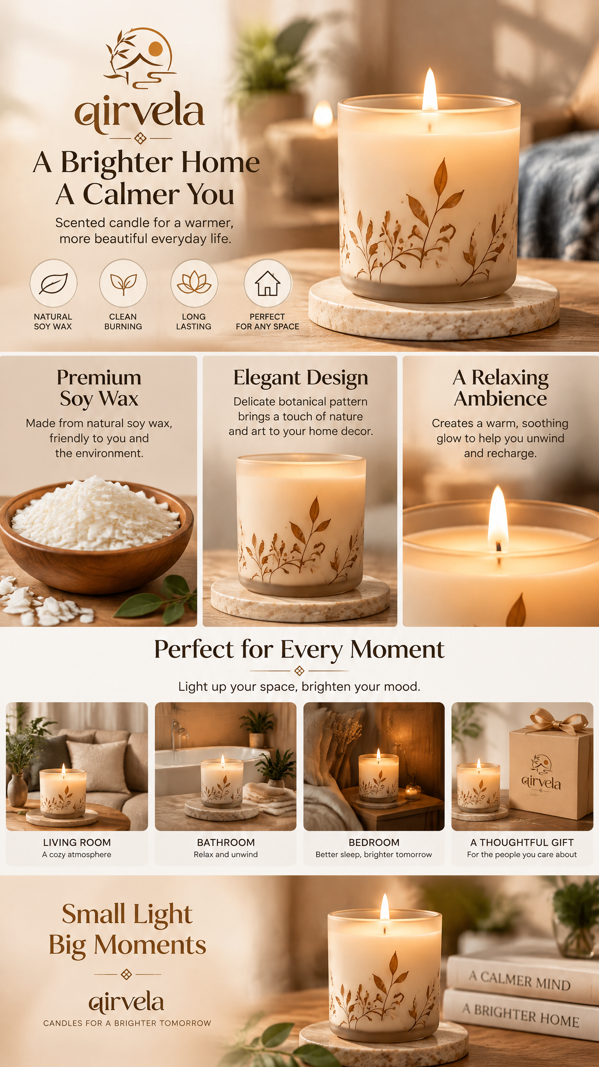 Qirvela Botanical Scented Candle view 2