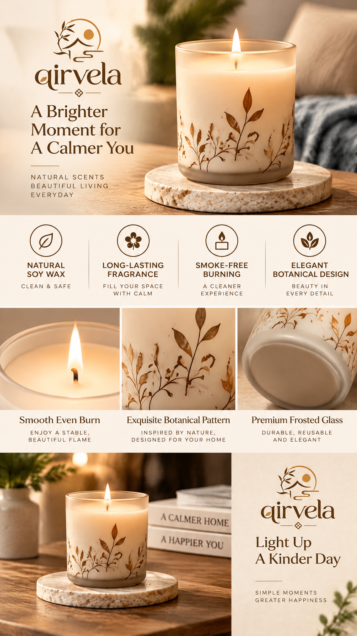 Qirvela Botanical Scented Candle view 3
