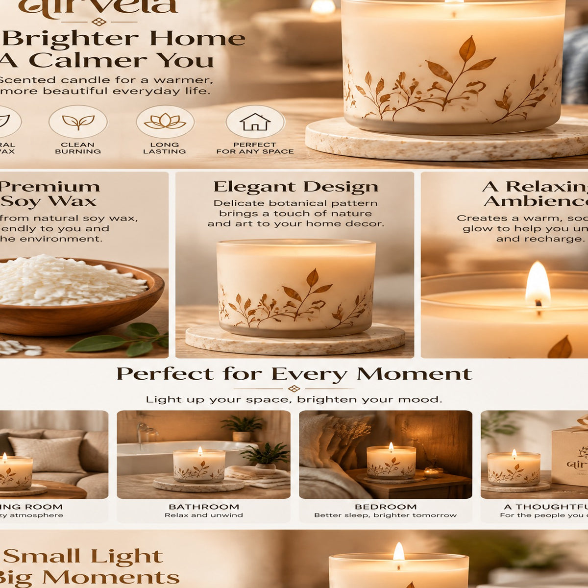 Qirvela Botanical Scented Candle view 5