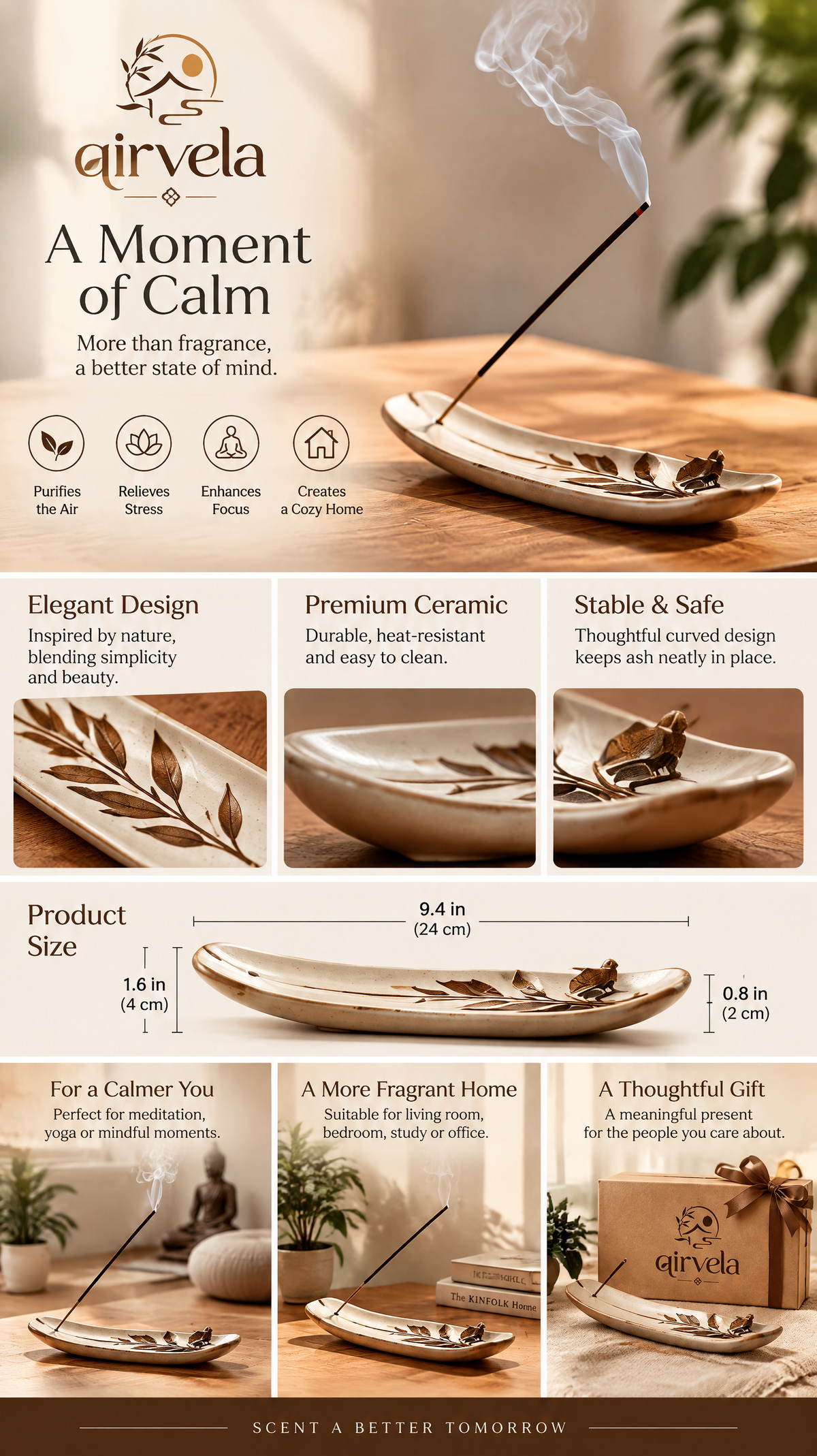 Qirvela Botanical Incense Holder view 4