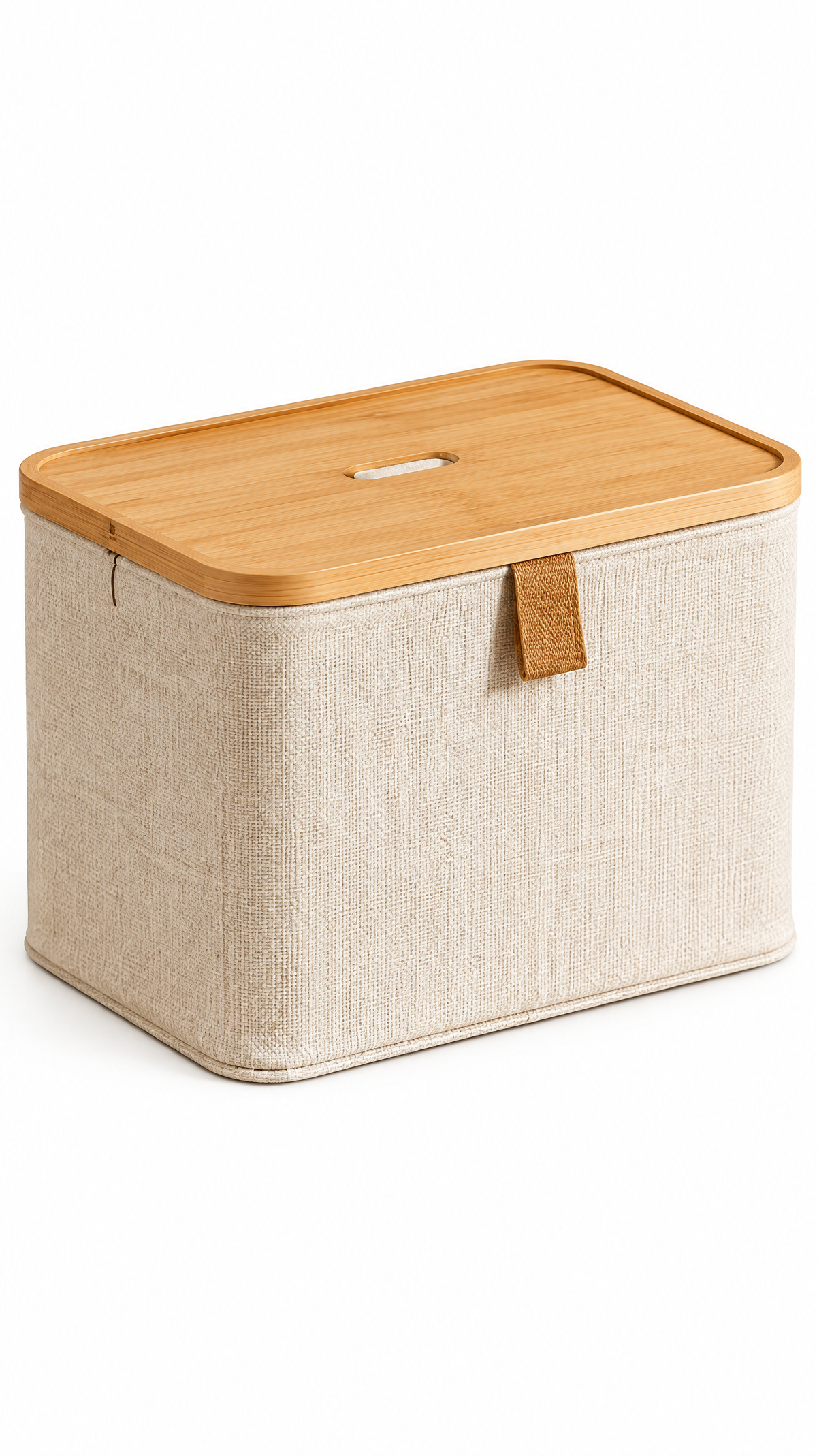 Qirvela Linen Storage Bin with Bamboo Lid image 3